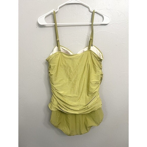 Lands End One Piece Swimsuit Chartreuse - Plus Size 18 Blouson Ruched New NWT - Picture 5 of 7
